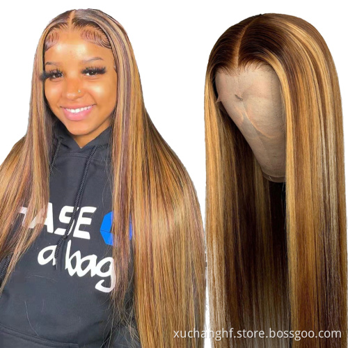 Hd Transparent Lace Front Human Hair Wigs For Black Women Brazilian Raw Hair Vendor 360 Lace Frontal Wig Glueless Full lace wig